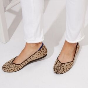 Rothy's Womens The Flat Cheetah Leopard Animal Print Loafer Flats shoes 8.5